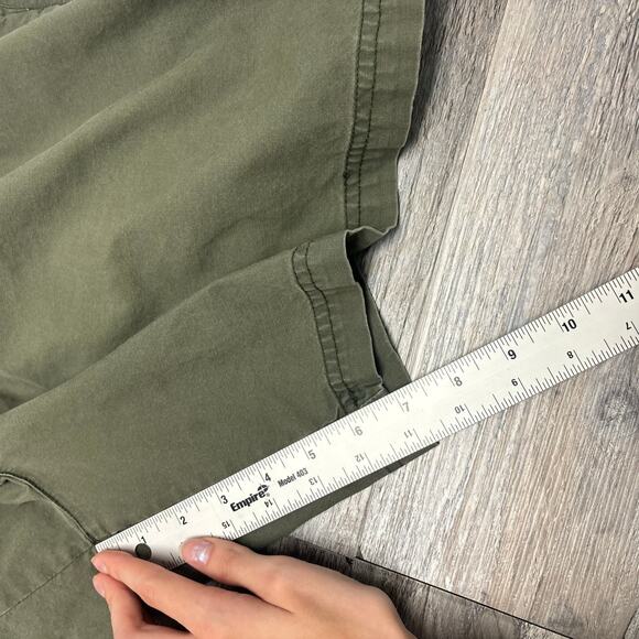 Vintage 90s Y2K Woolrich Herb Green Mens 38 Relaxed Fit Pleated Chino Shorts EUC - Picture 6 of 9